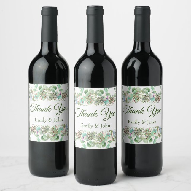 Étiquette Pour Bouteilles De Vin La bouteille de vin Merci en faveur (Bouteilles)