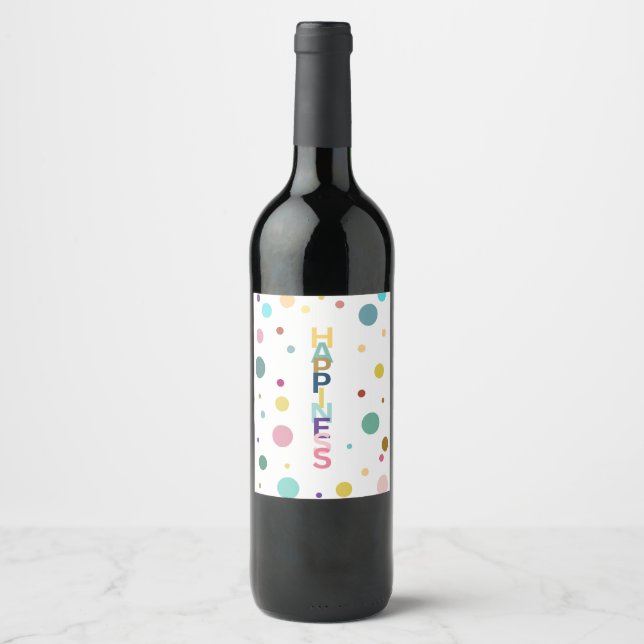 Étiquette Pour Bouteilles De Vin La bulle du bonheur (Devant)