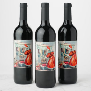 Étiquette Pour Bouteilles De Vin La Nuit Avant Noël