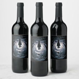 Étiquette Pour Bouteilles De Vin La Nuit Vous Accueille