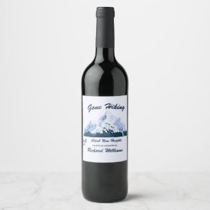 Étiquette Pour Bouteilles De Vin La Retraite est partie Randonnée Montagnes neigeus