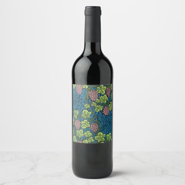 Étiquette Pour Bouteilles De Vin La vigne de William Morris (Devant)