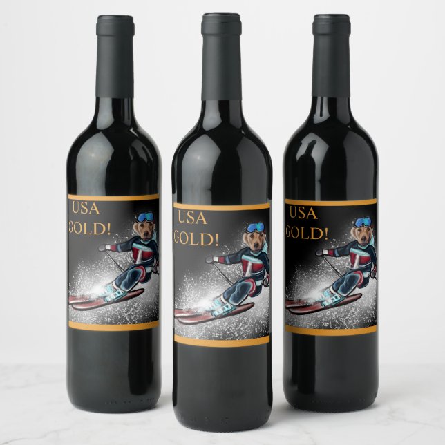 ÉTIQUETTE POUR BOUTEILLES DE VIN LABRADOR RETRIEVER  (Bouteilles)