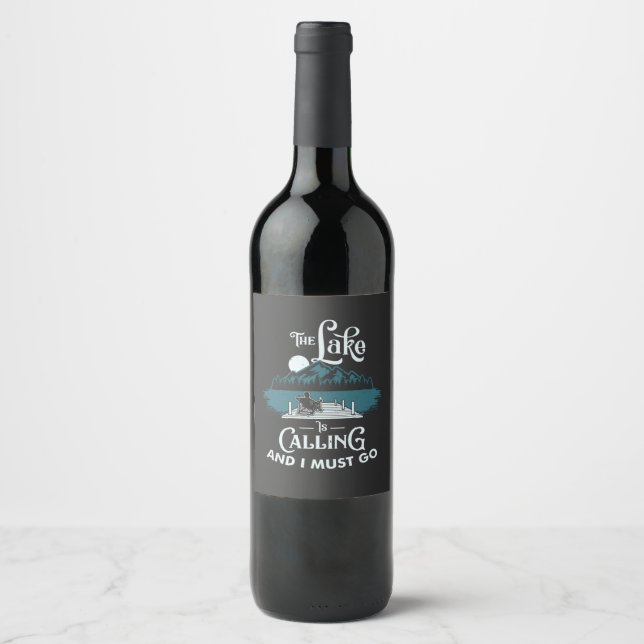 Étiquette Pour Bouteilles De Vin Lac - Lac appelle (Devant)
