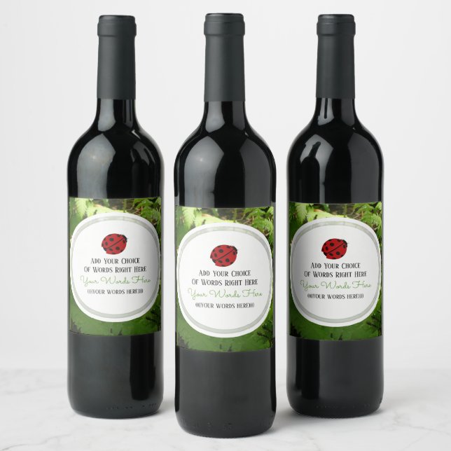 Étiquette Pour Bouteilles De Vin Ladybug Et Fern (Bouteilles)