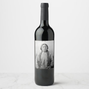 Étiquette Pour Bouteilles De Vin Lakota Leader assis Bull Amérindien