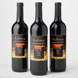 Étiquette Pour Bouteilles De Vin Lancement de livre personnalisé Gold