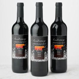 Étiquette Pour Bouteilles De Vin Lancement de livre personnalisé Silver