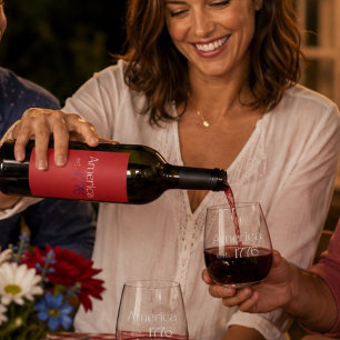 Étiquette Pour Bouteilles De Vin L'anniversaire des 250 ans de l'Amérique est 1776