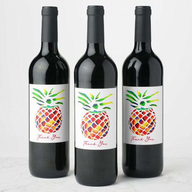 Étiquette Pour Bouteilles De Vin L'art de l'ananas (Bouteilles)