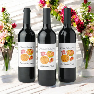 Étiquette Pour Bouteilles De Vin Latte d'épice Citrouille bon thanksgiving