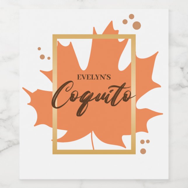 Étiquette Pour Bouteilles De Vin L'automne de Thanksgiving Coquito (Étiquettes simples)