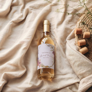 Étiquette Pour Bouteilles De Vin Lavande Aquarelle Fleurs Sauvages Baby Shower