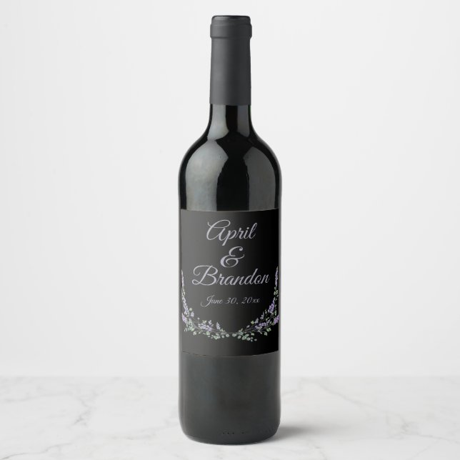Étiquette Pour Bouteilles De Vin Lavande et Eucalyptus (Devant)