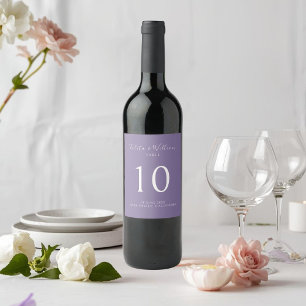 Étiquette Pour Bouteilles De Vin Lavande Étiquette de vin de mariage chic numéro