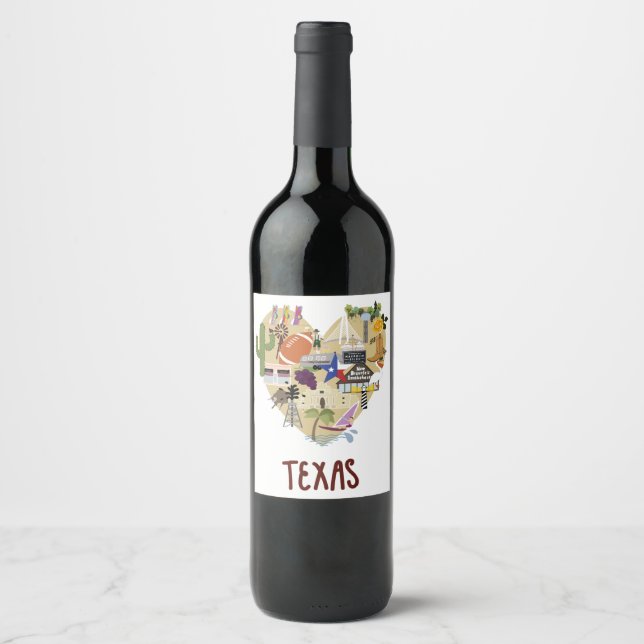 Étiquette Pour Bouteilles De Vin Lavelle de vin du Texas (Devant)