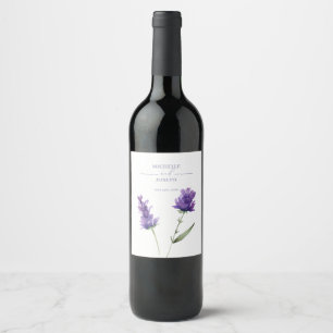 Étiquette Pour Bouteilles De Vin Lavender Bliss Elegant Mariage aquarelle