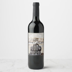 Étiquette Pour Bouteilles De Vin L'aventure commence Enregistrer la date