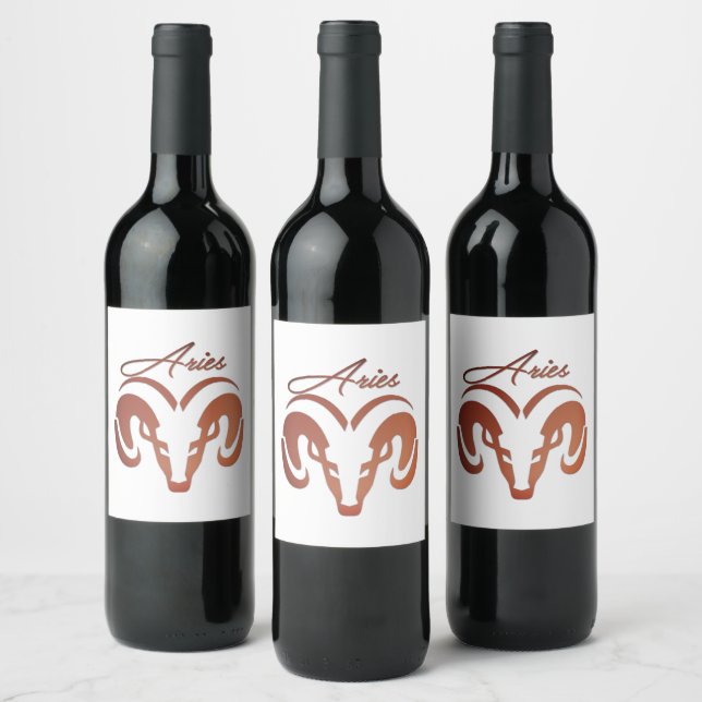 Étiquette Pour Bouteilles De Vin Le bronze porte le bélier Zodiac (Bouteilles)