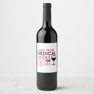 Étiquette Pour Bouteilles De Vin Le Cadeau Infirmière Échangera Des Conseils Médica