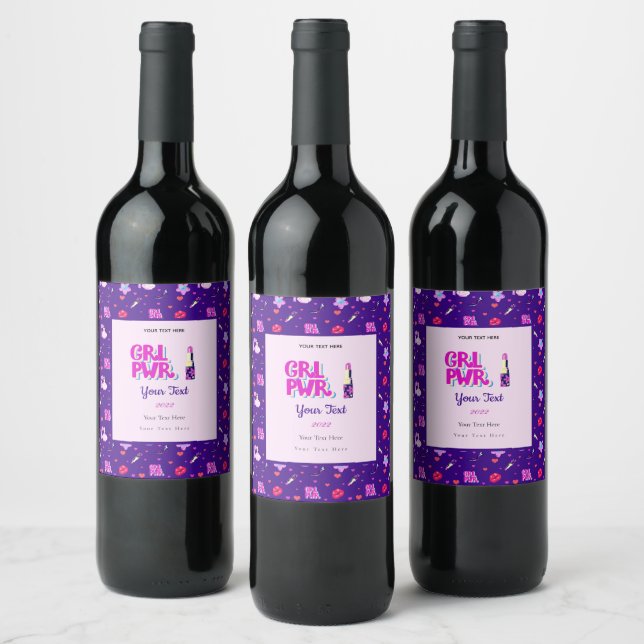 Étiquette Pour Bouteilles De Vin Le pouvoir des filles (Bouteilles)