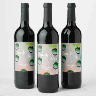 Étiquette Pour Bouteilles De Vin L'eau verte laisse tomber l'art