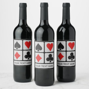 Étiquette Pour Bouteilles De Vin Lecteur de carte texte personnalisée