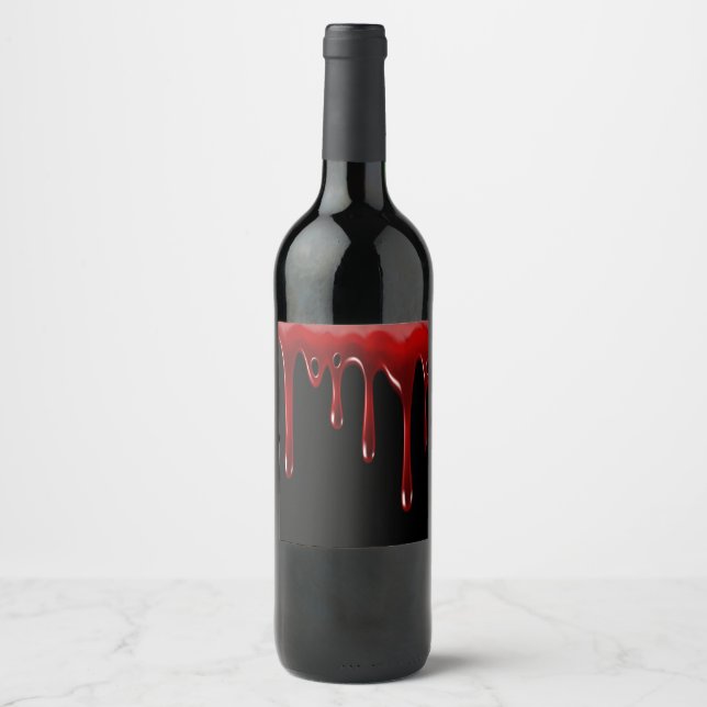 Étiquette Pour Bouteilles De Vin Lecteurs de sang tombés Noir (Devant)