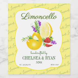 Étiquette Pour Bouteilles De Vin Lemoncello Lemons