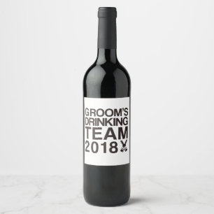 Étiquette Pour Bouteilles De Vin L'équipe de boisson de Groom 2018