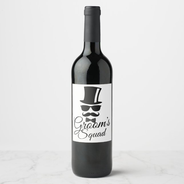 Étiquette Pour Bouteilles De Vin L'équipe de Groom (Devant)