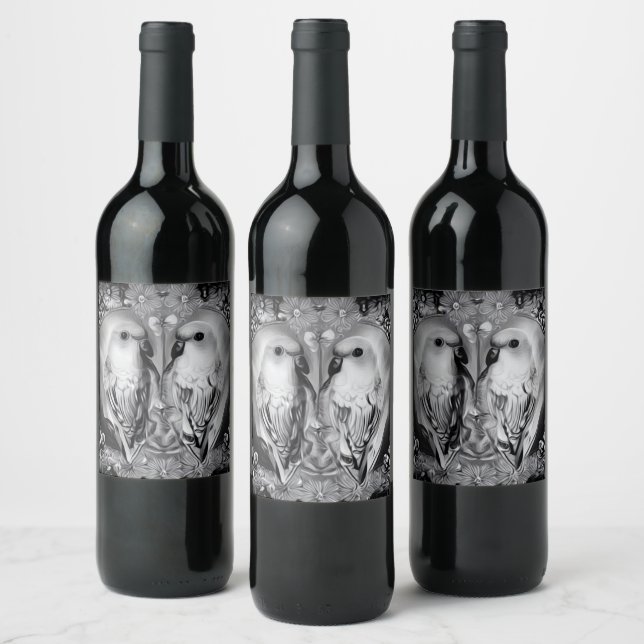 Étiquette Pour Bouteilles De Vin Les Budgies Miroir (Bouteilles)