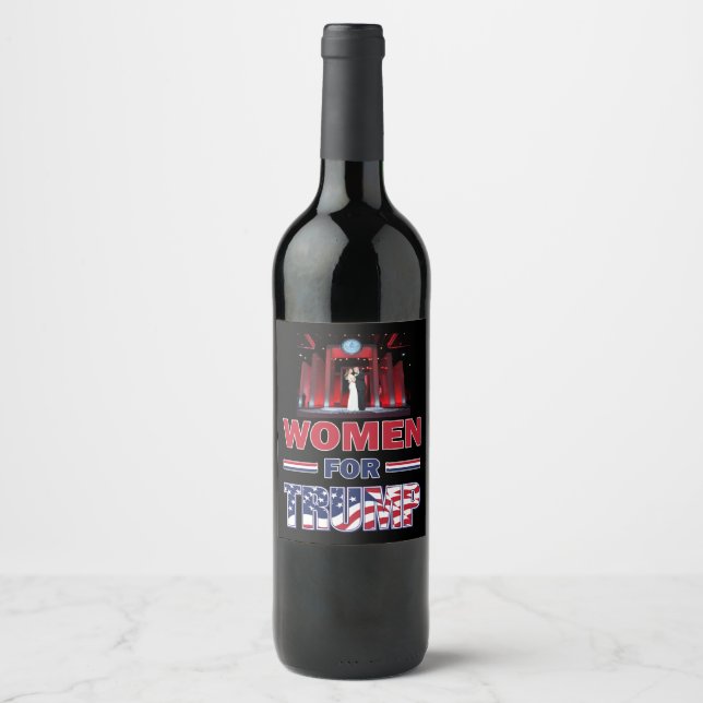 Étiquette Pour Bouteilles De Vin Les femmes pour Trump (Devant)