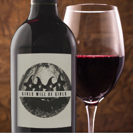 Étiquette Pour Bouteilles De Vin Les Filles Seront Des Filles À Thème De Sorcière H
