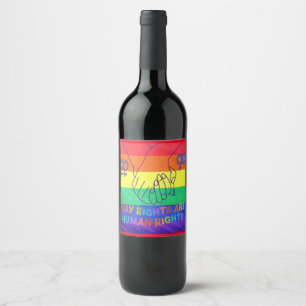 Étiquette Pour Bouteilles De Vin Les gays ont des droits