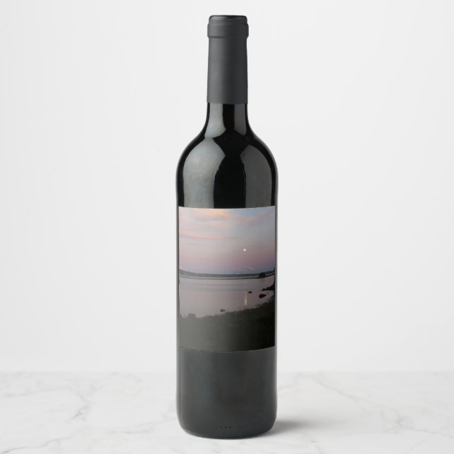 Étiquette Pour Bouteilles De Vin Les hérons au clair de lune (Devant)