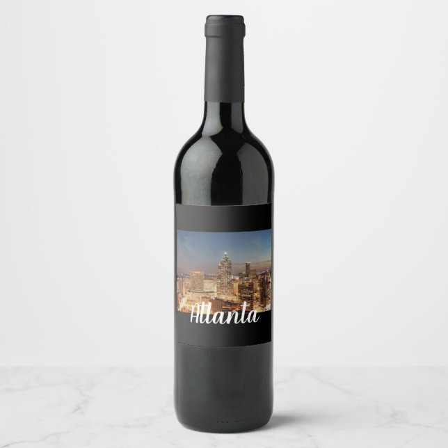 Étiquette Pour Bouteilles De Vin Les lumières d'Atlanta (Devant)