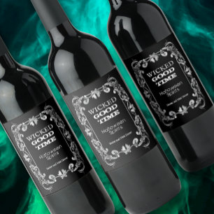 Étiquette Pour Bouteilles De Vin Les mauvais temps des esprits d'Halloween
