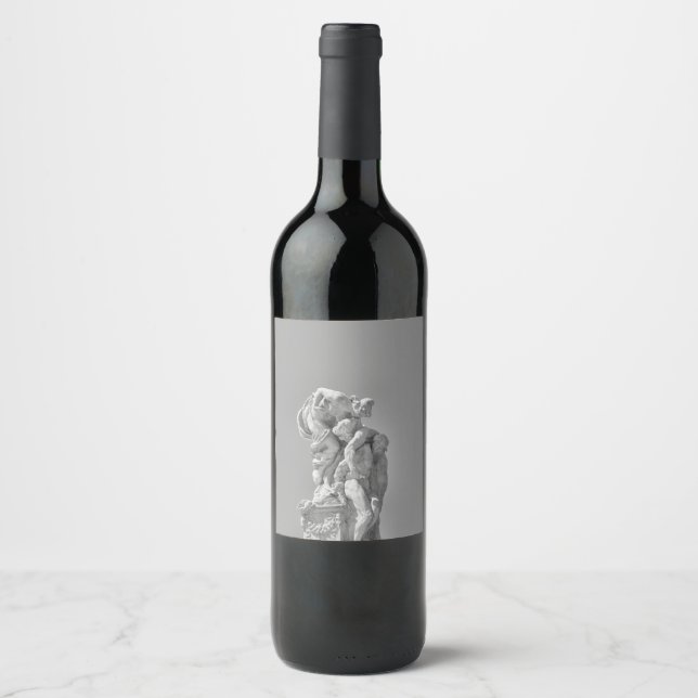 Étiquette Pour Bouteilles De Vin Les sculptures romaines dans la composition modern (Devant)