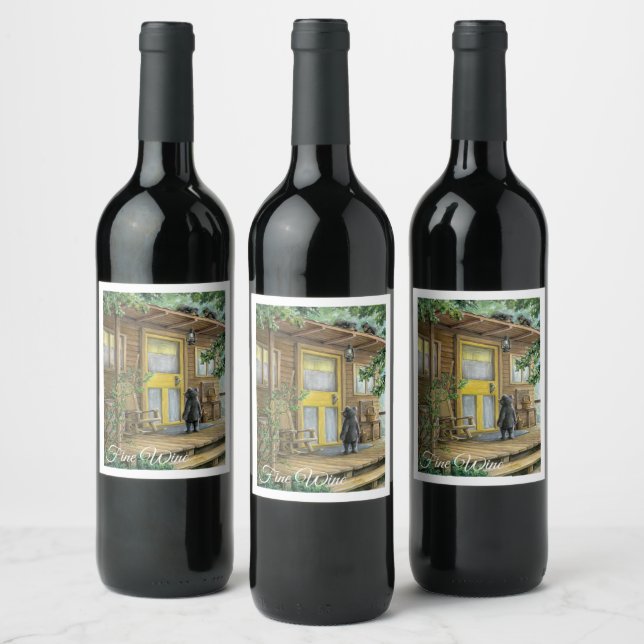 Étiquette Pour Bouteilles De Vin Les visiteurs de grand-mère (Bouteilles)