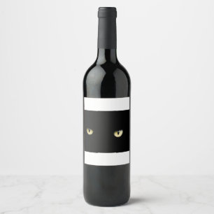 Étiquette Pour Bouteilles De Vin Les Yeux du chat noir