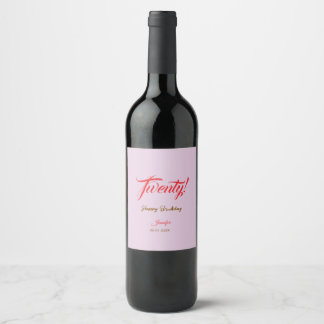 Étiquette Pour Bouteilles De Vin lettre vingt20 anniversaire ajouter nom date année