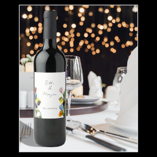 Étiquette Pour Bouteilles De Vin LGBTQ plus Fleurs tulipes