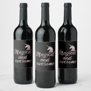 Étiquette Pour Bouteilles De Vin Licorne magique et impressionnante
