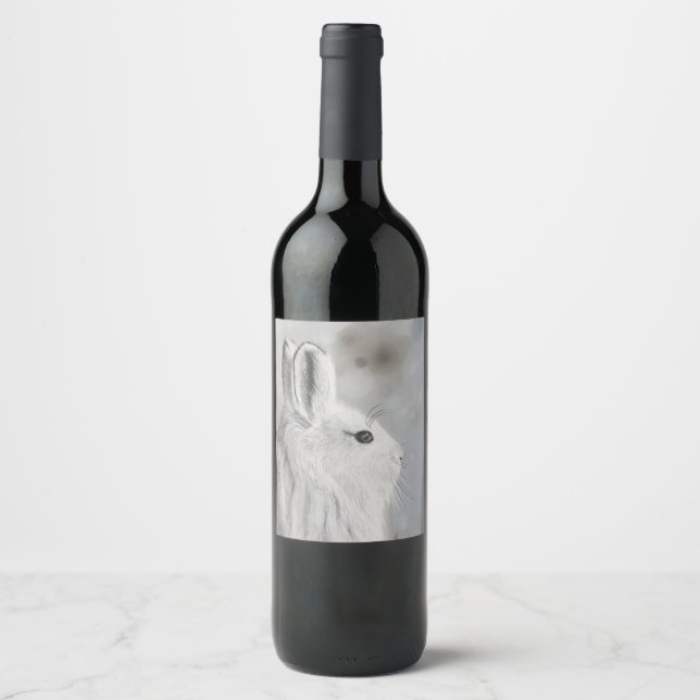 Étiquette Pour Bouteilles De Vin Lièvre de raquette (Devant)