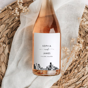 Étiquette Pour Bouteilles De Vin Ligne de Houston