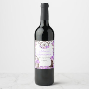 Étiquette Pour Bouteilles De Vin Lilac Purple Western Charro