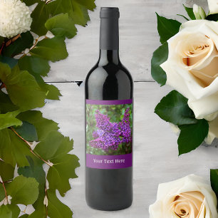 Étiquette Pour Bouteilles De Vin Lilacs pourpres le jour du printemps