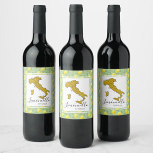 Étiquette Pour Bouteilles De Vin Limoncello Italie Carte Votre texte