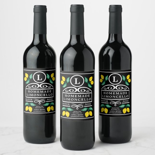 Étiquette Pour Bouteilles De Vin Limoncello, un hôtel moderne fait maison (Bouteilles)